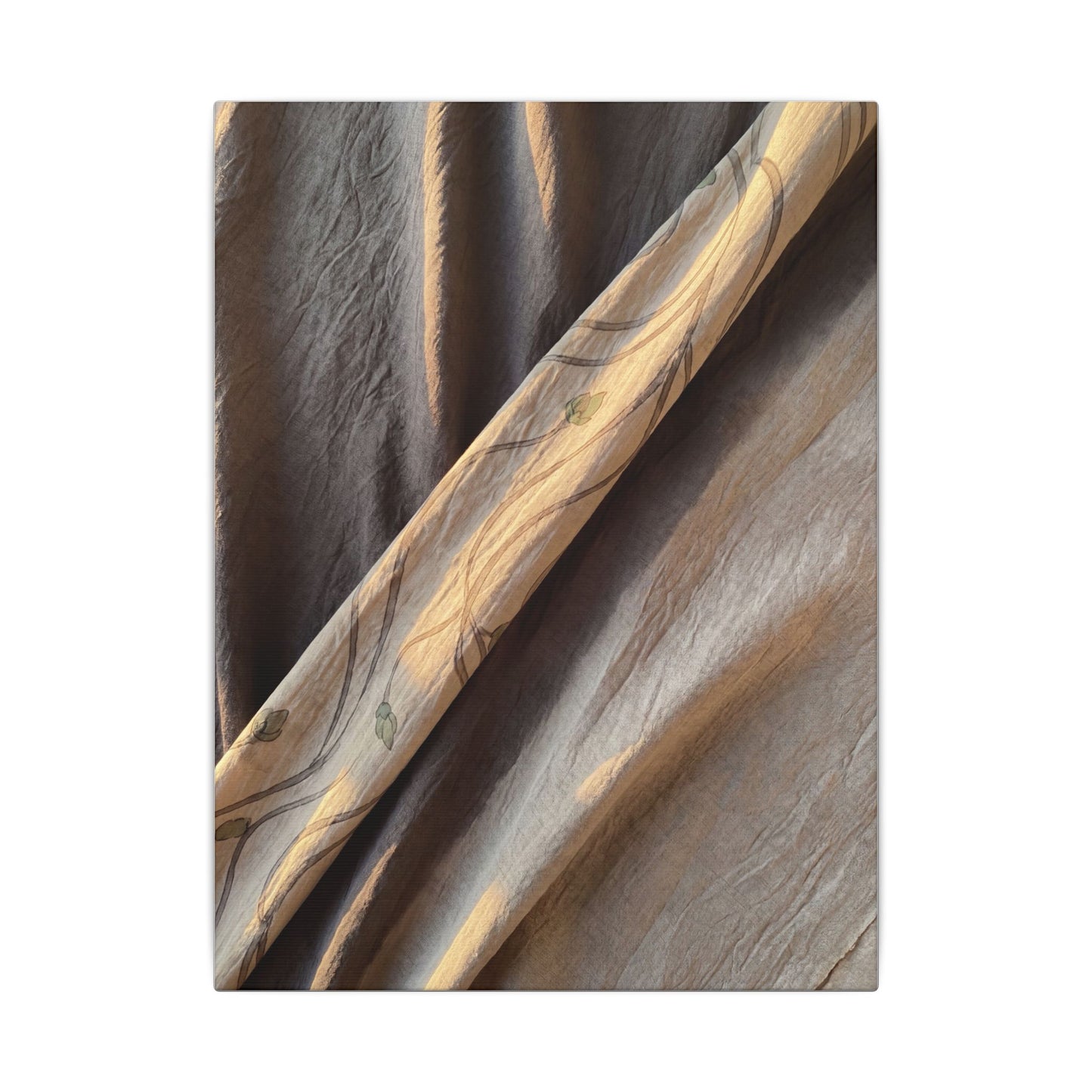 Warm Silk Drape Canvas Art - Japanese Pattern Japandi
