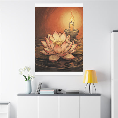 Lotus Flower Summer Canvas Art | Zen Contemplative Design
