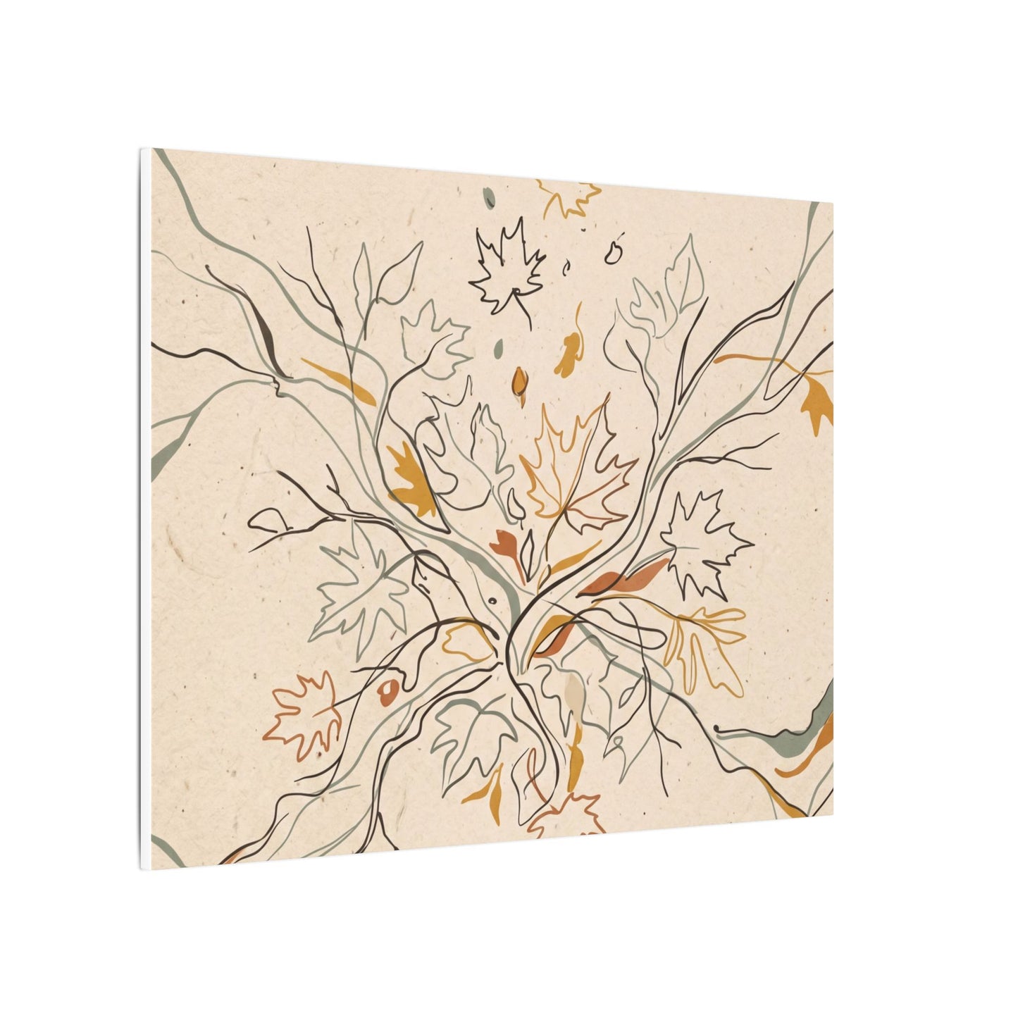 Warm Shadow Play Canvas Art - Minimal Line Japandi