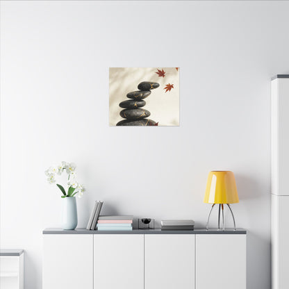 Kintsugi River Stones in Dappled | Crackle Gold Canvas Art