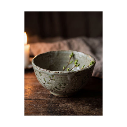 Ceramic Bowl Wall Art Print | Spring Japandi Japanese Pattern Art