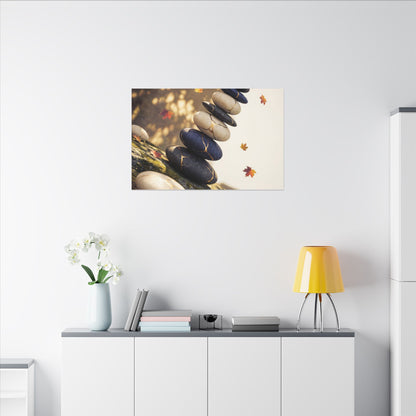 Ma River Stones Canvas Art - Kintsugi Gold Vein