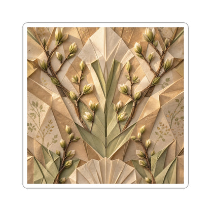 Earthy Paper Fold Sticker - Japanese Pattern Japandi