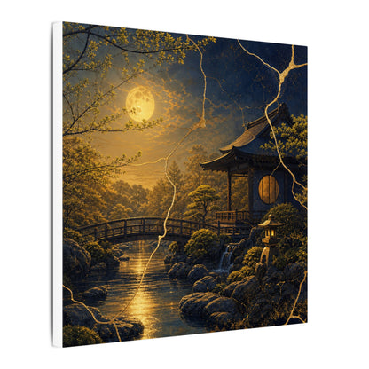 Spring Moonlit Garden Gold Vein Canvas Art | Resilient Decor