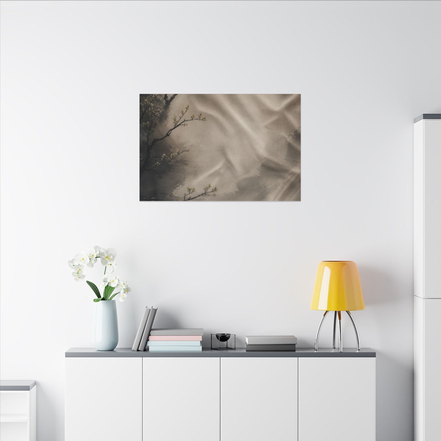 Silk Drape Canvas Art | Spring Japandi Japanese Pattern Art