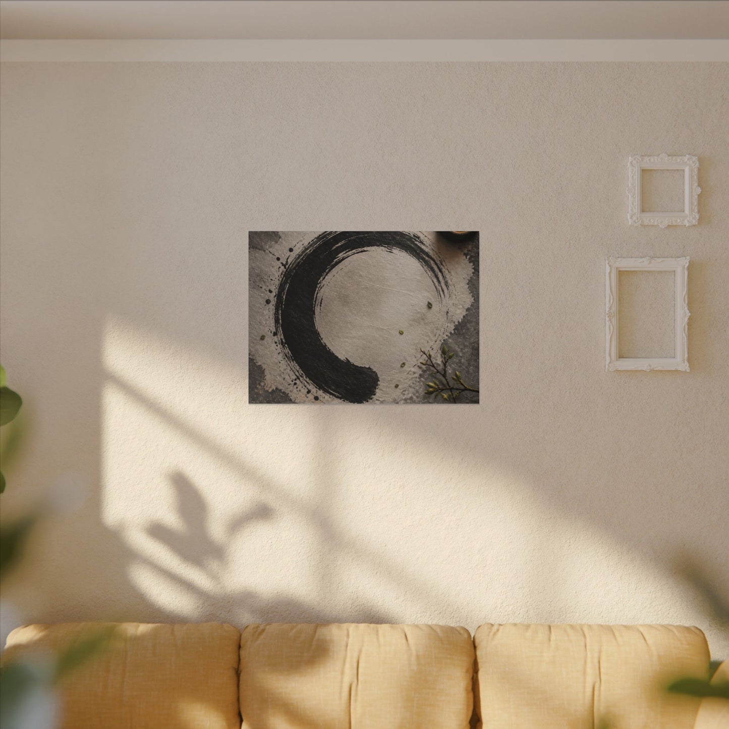 Candlelight Ink Brushstroke Canvas Art - Zen Ma