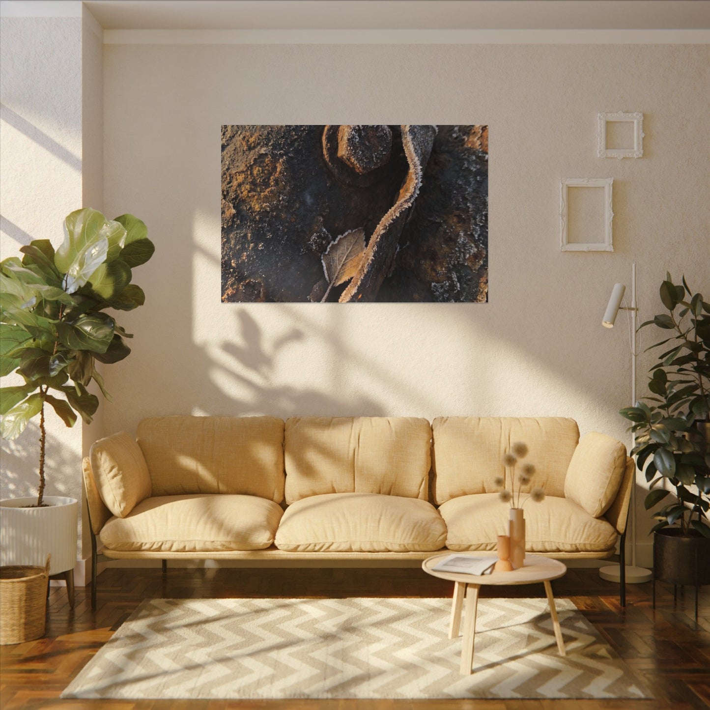 Moody Rust Patina Canvas Art - Moody Minimal Dark Japandi