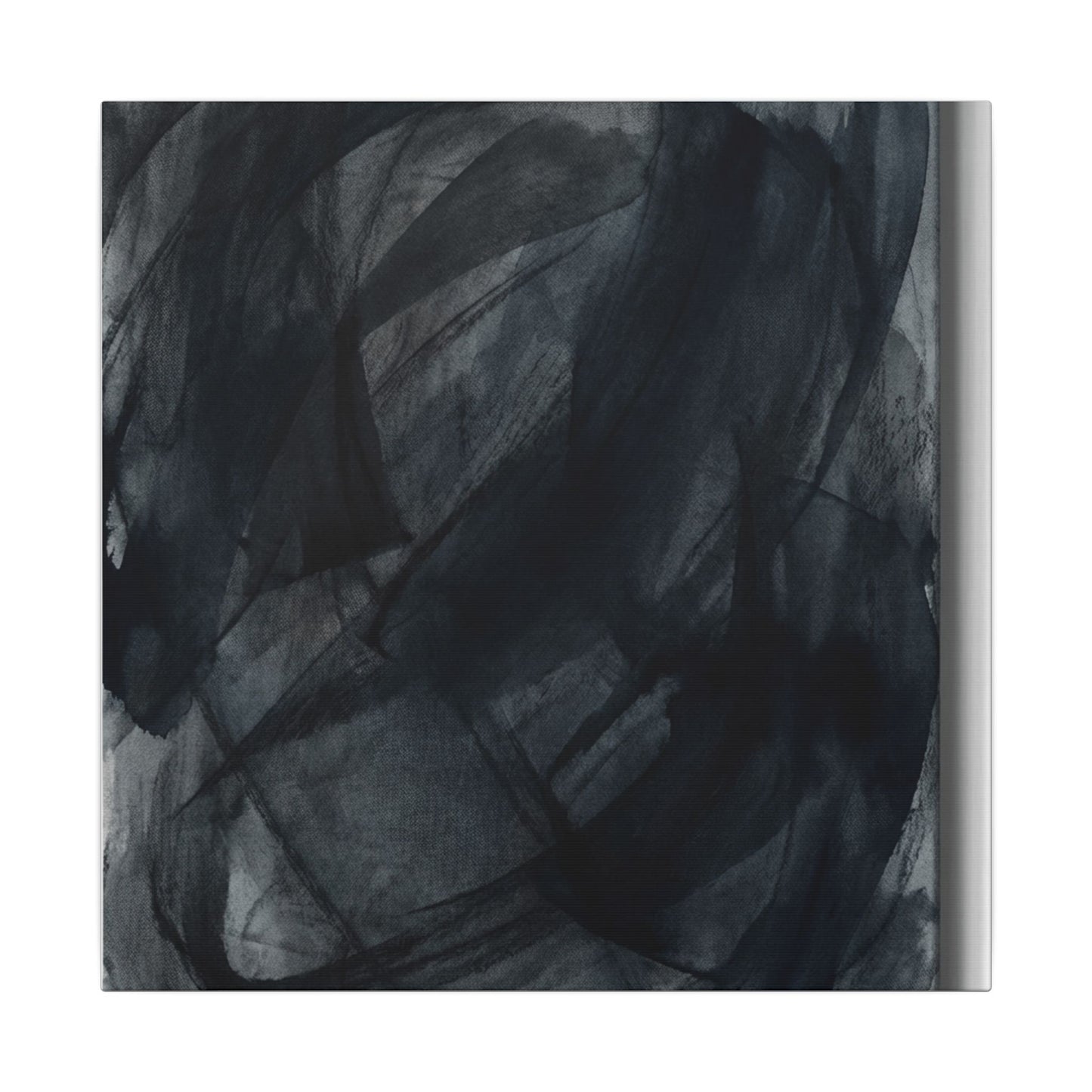 Deep Tones Dark Japandi Charcoal Canvas Art