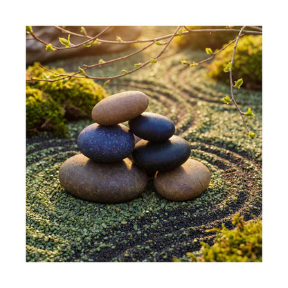 River Stones Spring Wall Art Print | Zen Contemplative Design