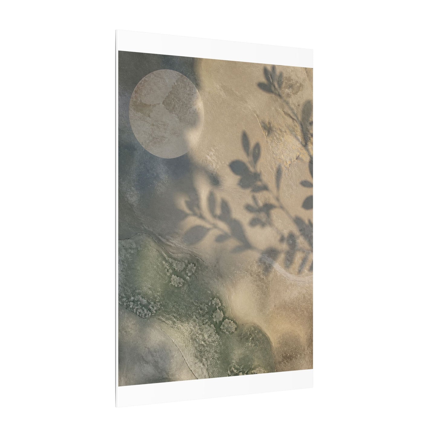 Japandi Shadow Play in Moonlight | Texture Canvas Art