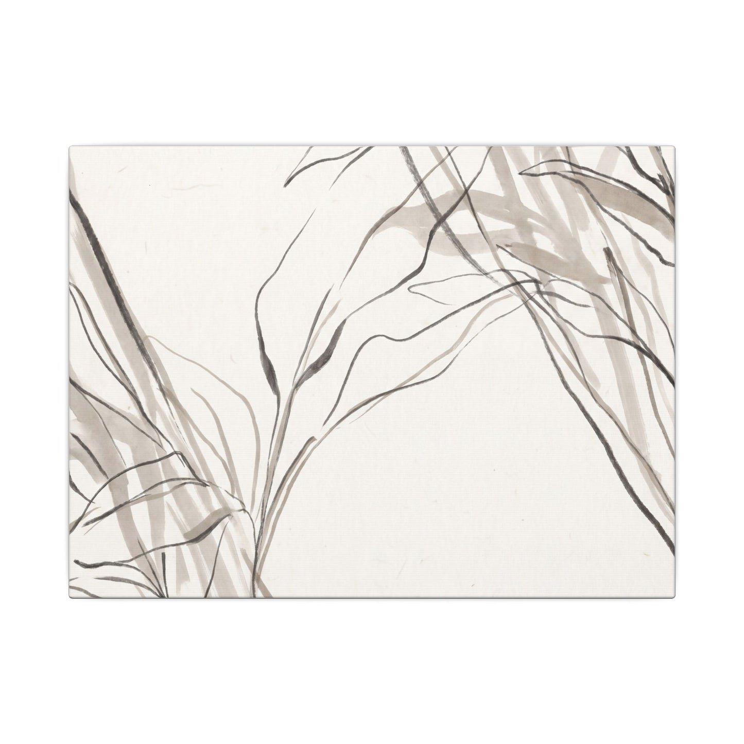 Neutral Shoji Screen Canvas Art - Minimal Line Japandi