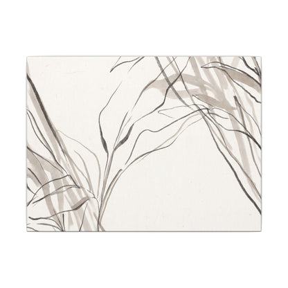 Neutral Shoji Screen Canvas Art - Minimal Line Japandi