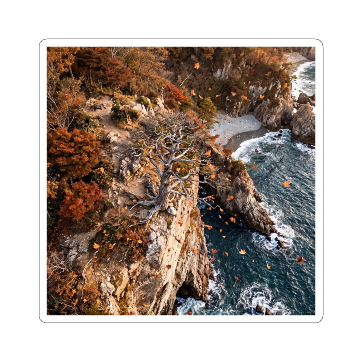 Golden Hour Pine Tree Sticker - Japandi Kanso
