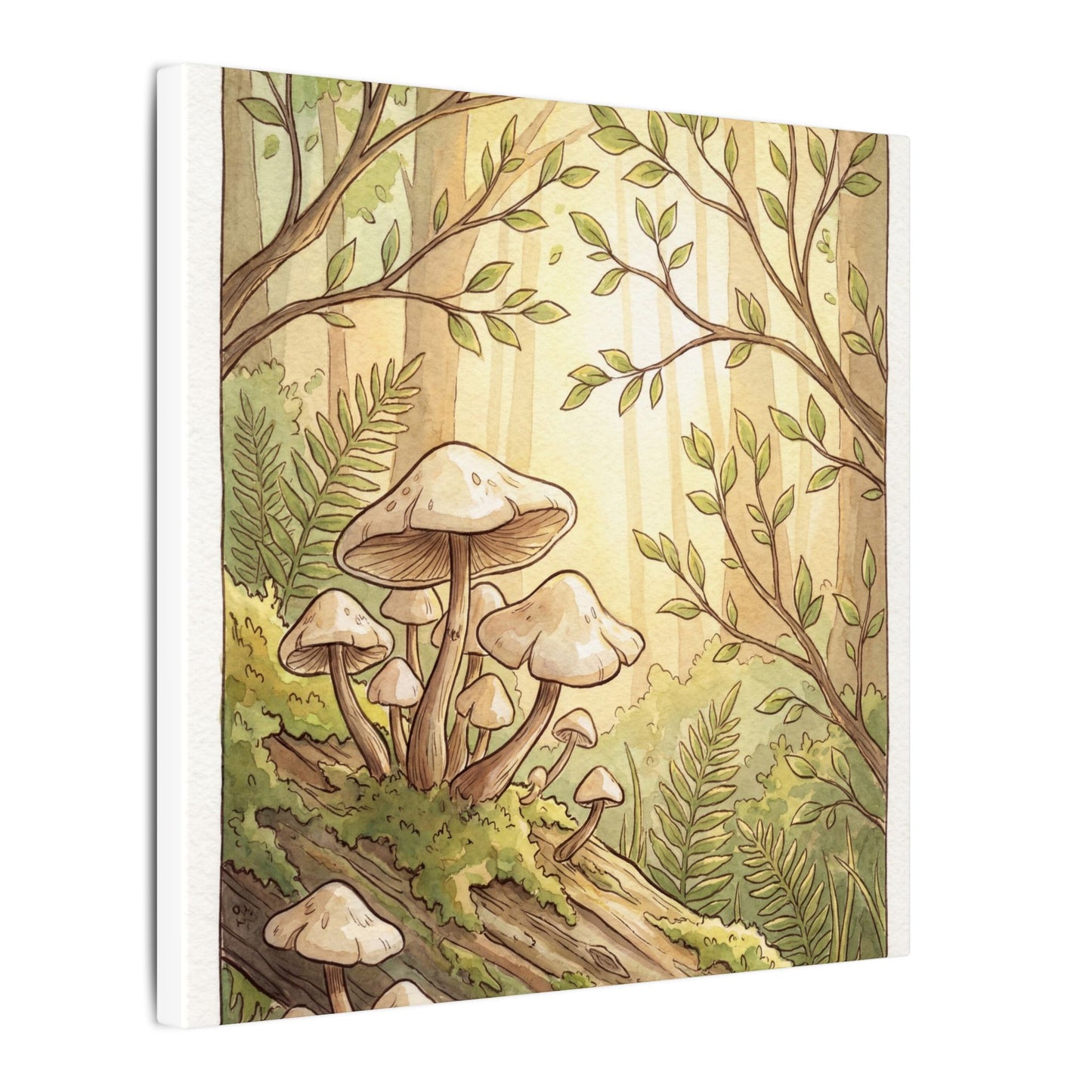 Spring Wild Mushrooms Mushroom Illustration Canvas Art | Cozy Decor