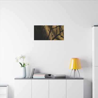 Golden Hour Shadow Play Canvas Art - Dark Japandi Seijaku