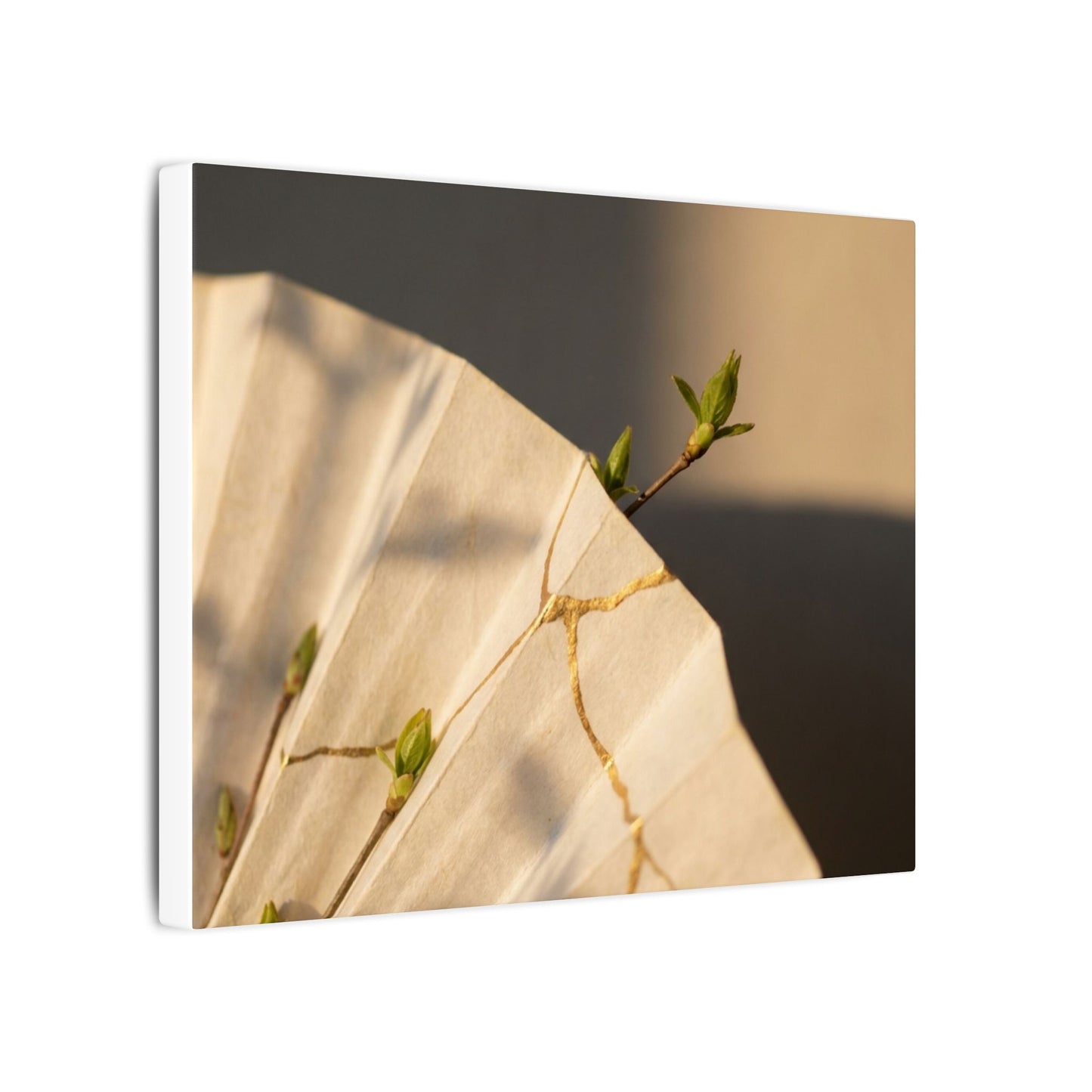 Paper Fold Gold Vein Canvas Art | Healing Kintsugi Art