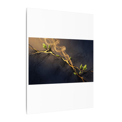 Spring Incense Smoke Gold Vein Canvas Art | Healing Decor