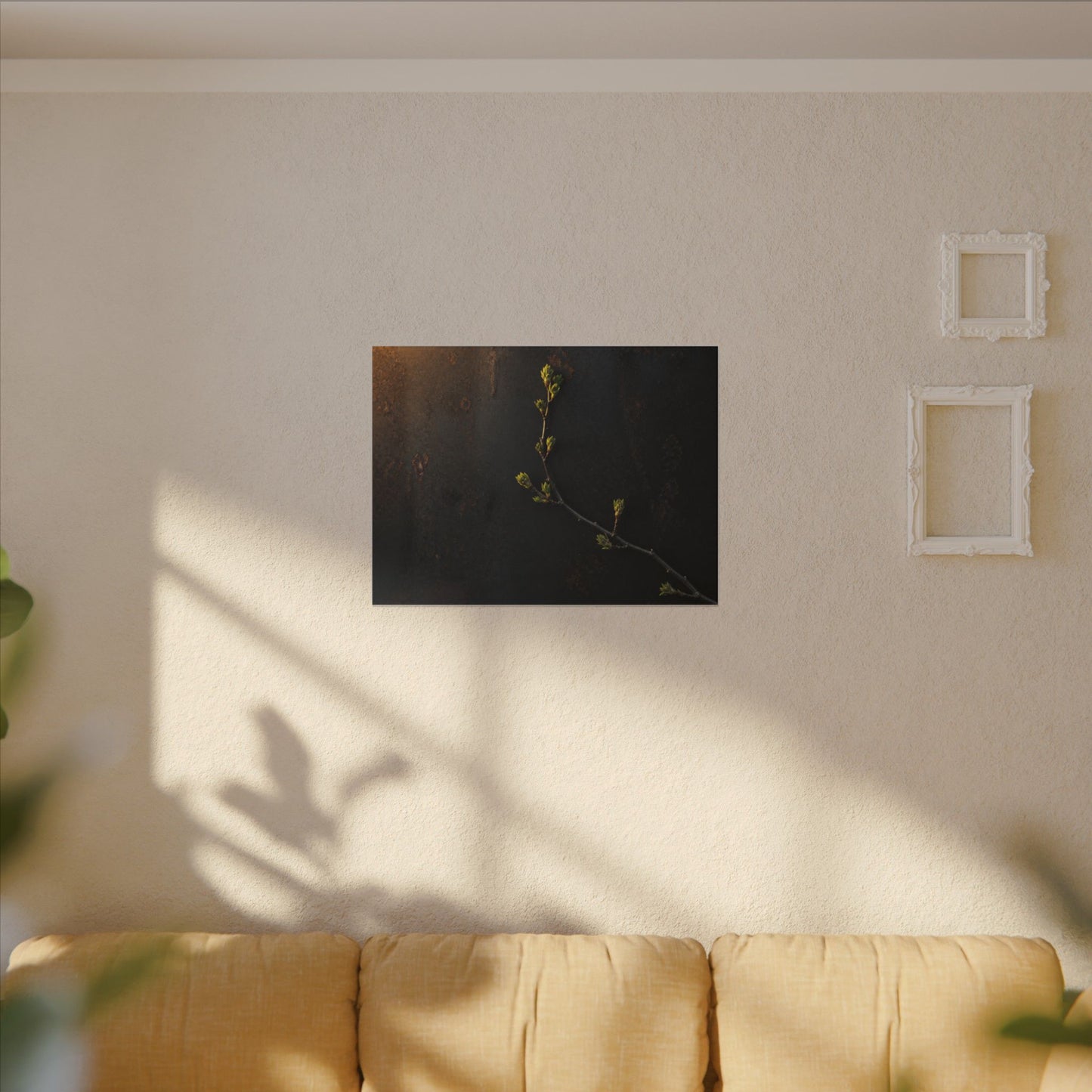 Dark Japandi Rust Patina in Golden Hour | Moody Minimal Canvas Art