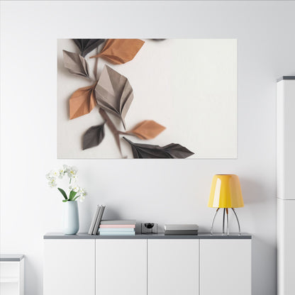 Paper Fold Autumn Canvas Art | Japandi Earthy Design