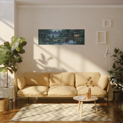 Summer Moonlit Garden Ukiyo E Inspired Canvas Art | Serene Decor