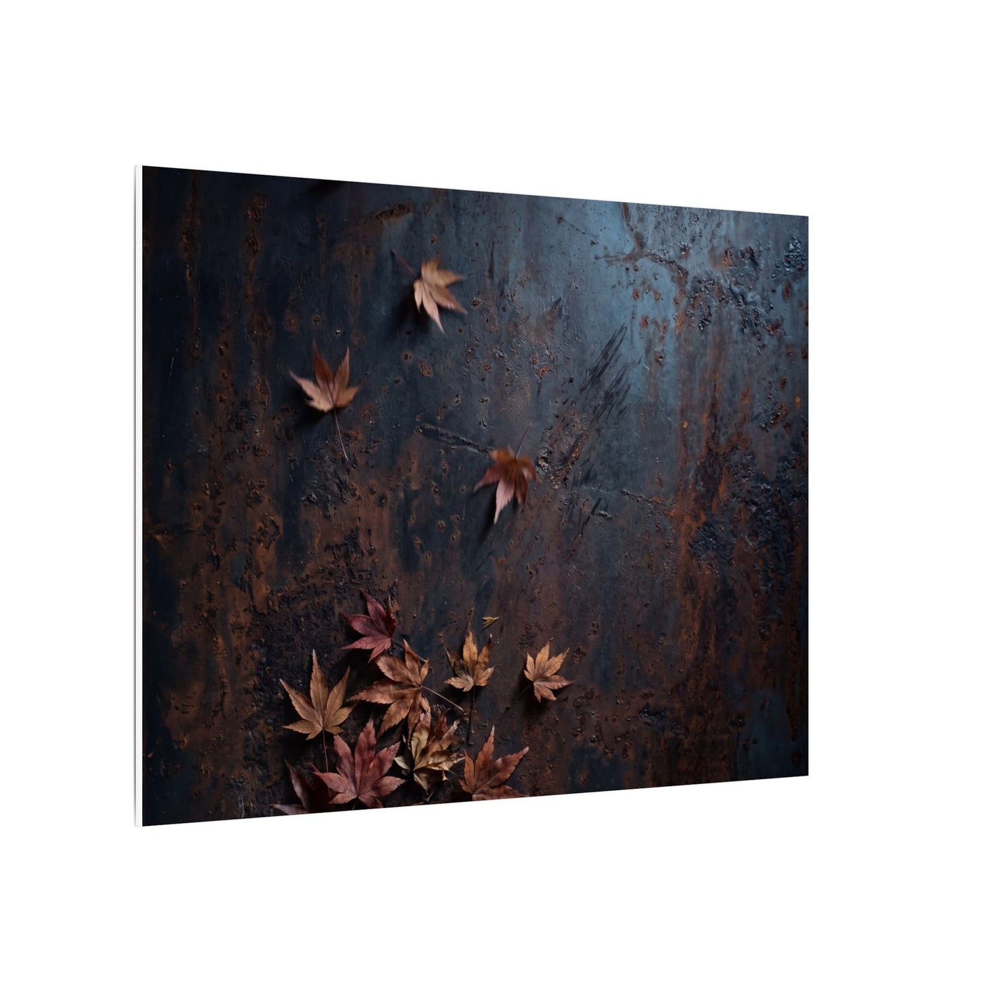 Moonlight Rust Patina Canvas Art - Dark Japandi Mono No Aware