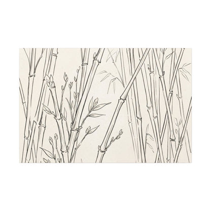 Candlelight Bamboo Grove Canvas Art - Japandi Fukinsei