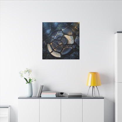 Resilient Broken Pottery Canvas Art - Gold Vein Kintsugi