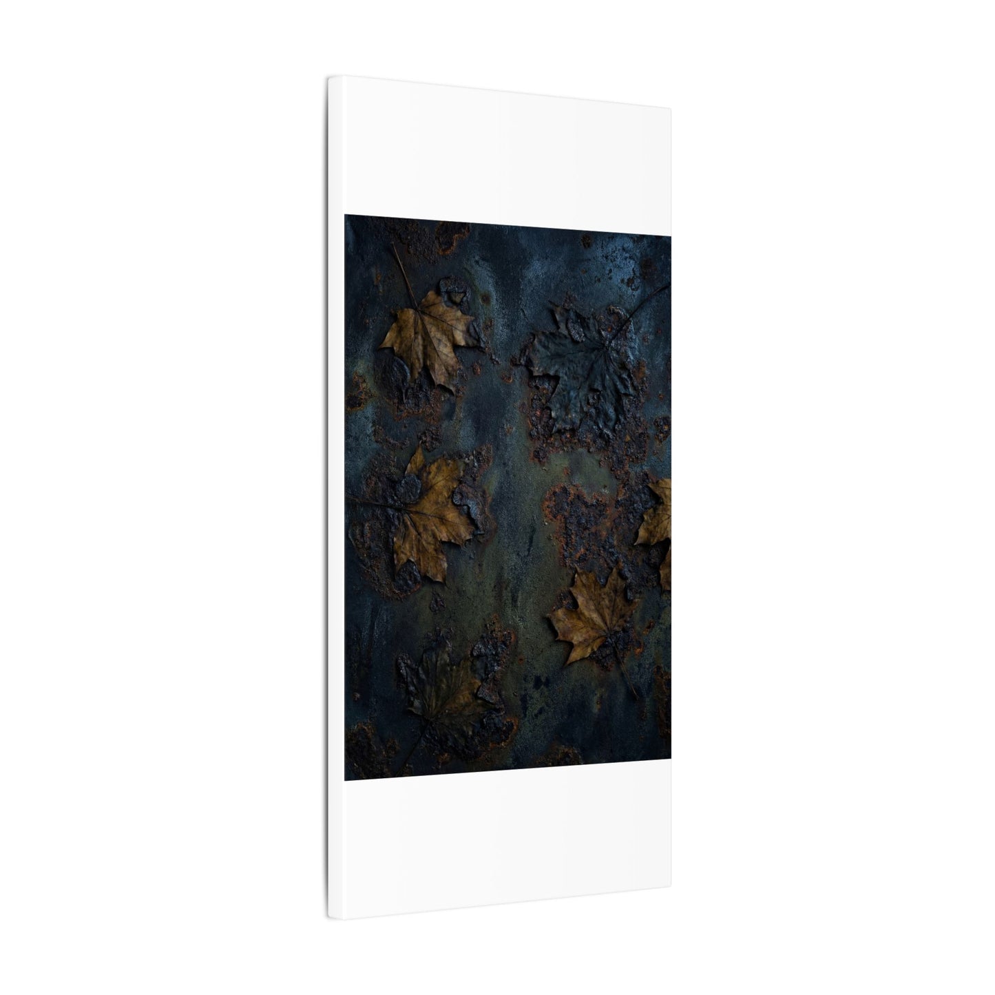 Shibui Rust Patina Canvas Art - Dark Japandi Charcoal Ink