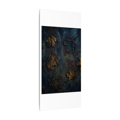 Shibui Rust Patina Canvas Art - Dark Japandi Charcoal Ink