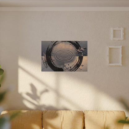 Winter Water Ripple Enso Canvas Art | Tranquil Decor