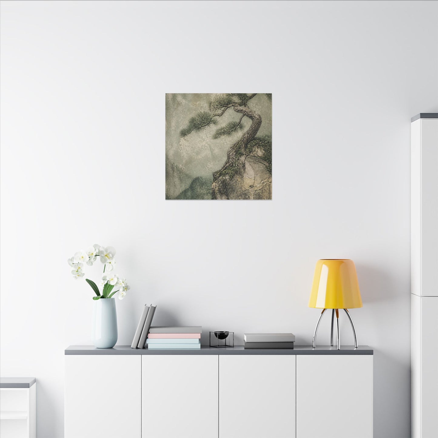 Fukinsei Pine Tree Canvas Art - Japandi Texture