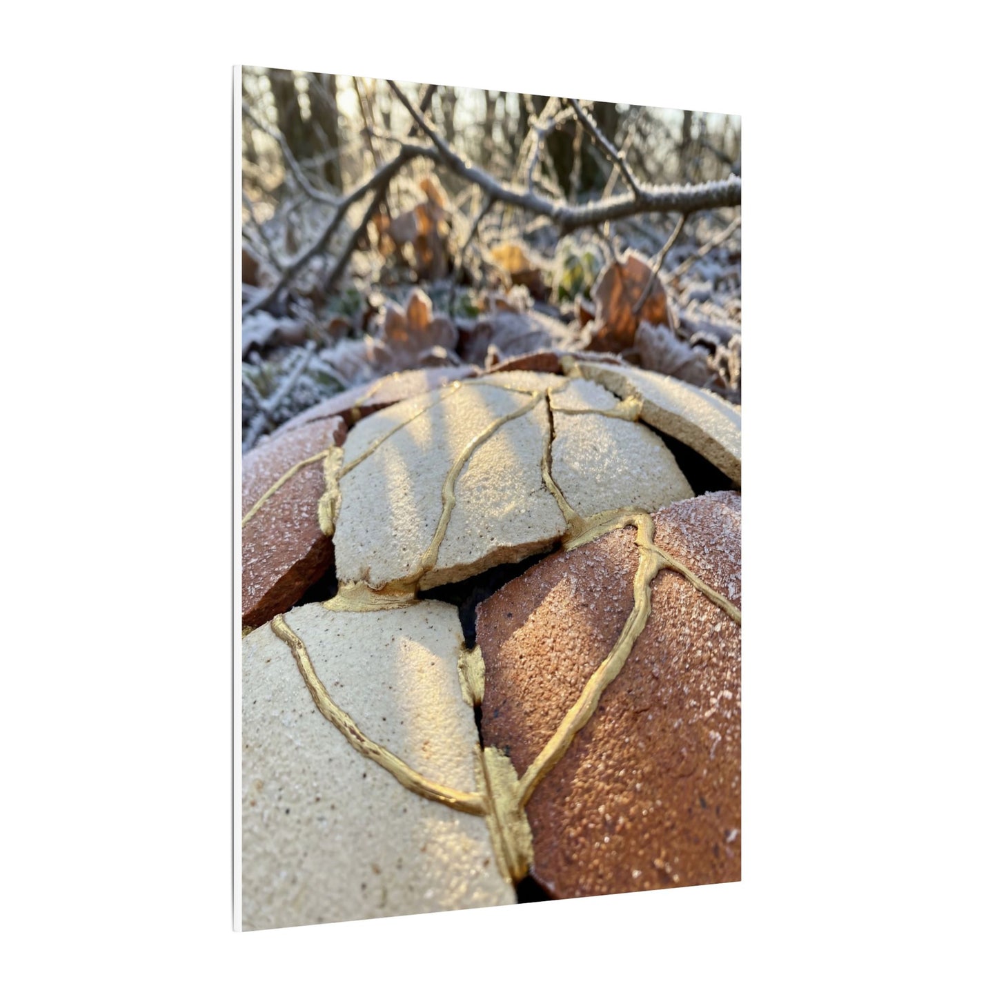 Broken Pottery Crackle Gold Canvas Art | Healing Kintsugi Art