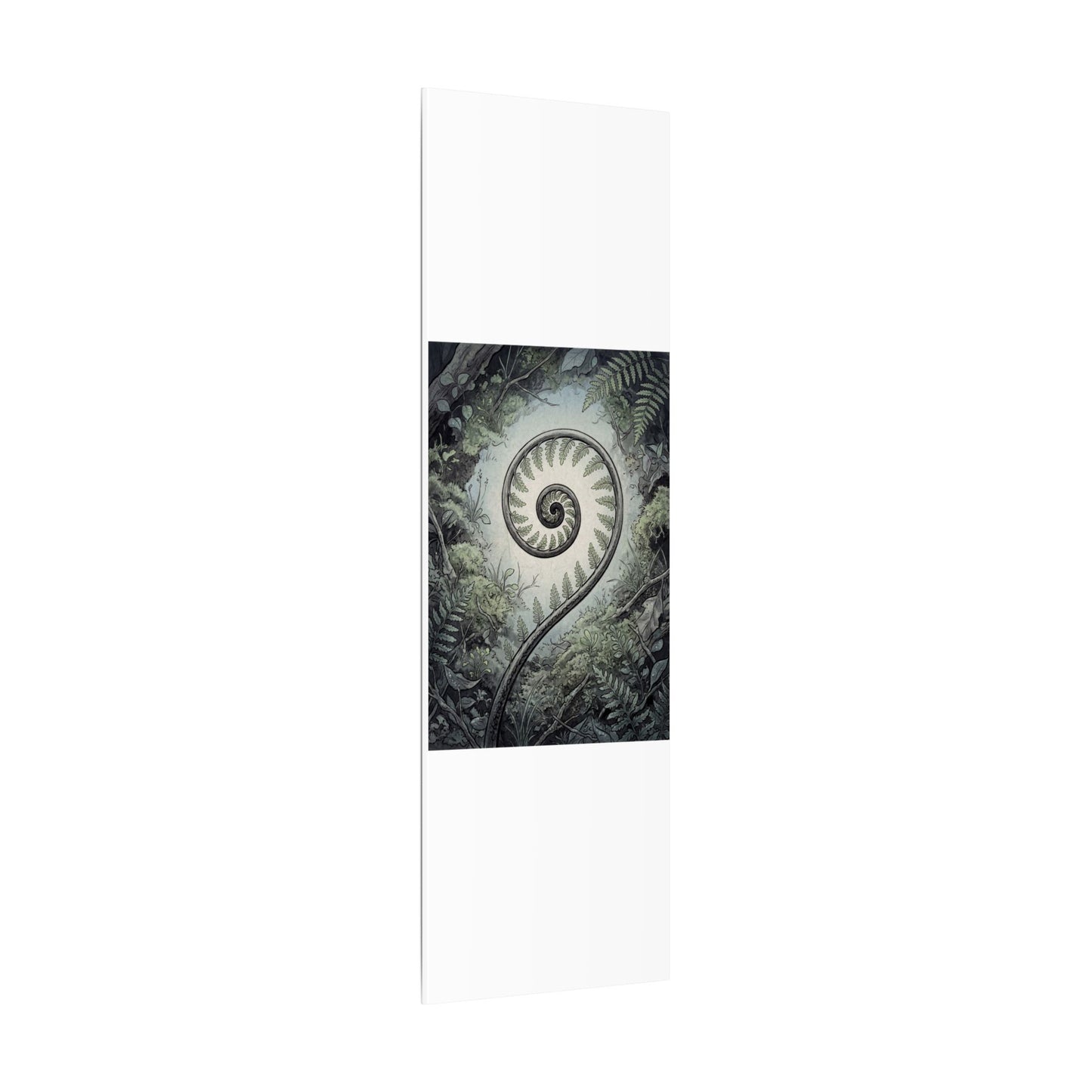 Zen Fern Unfurling in Dawn | Ukiyo E Inspired Canvas Art