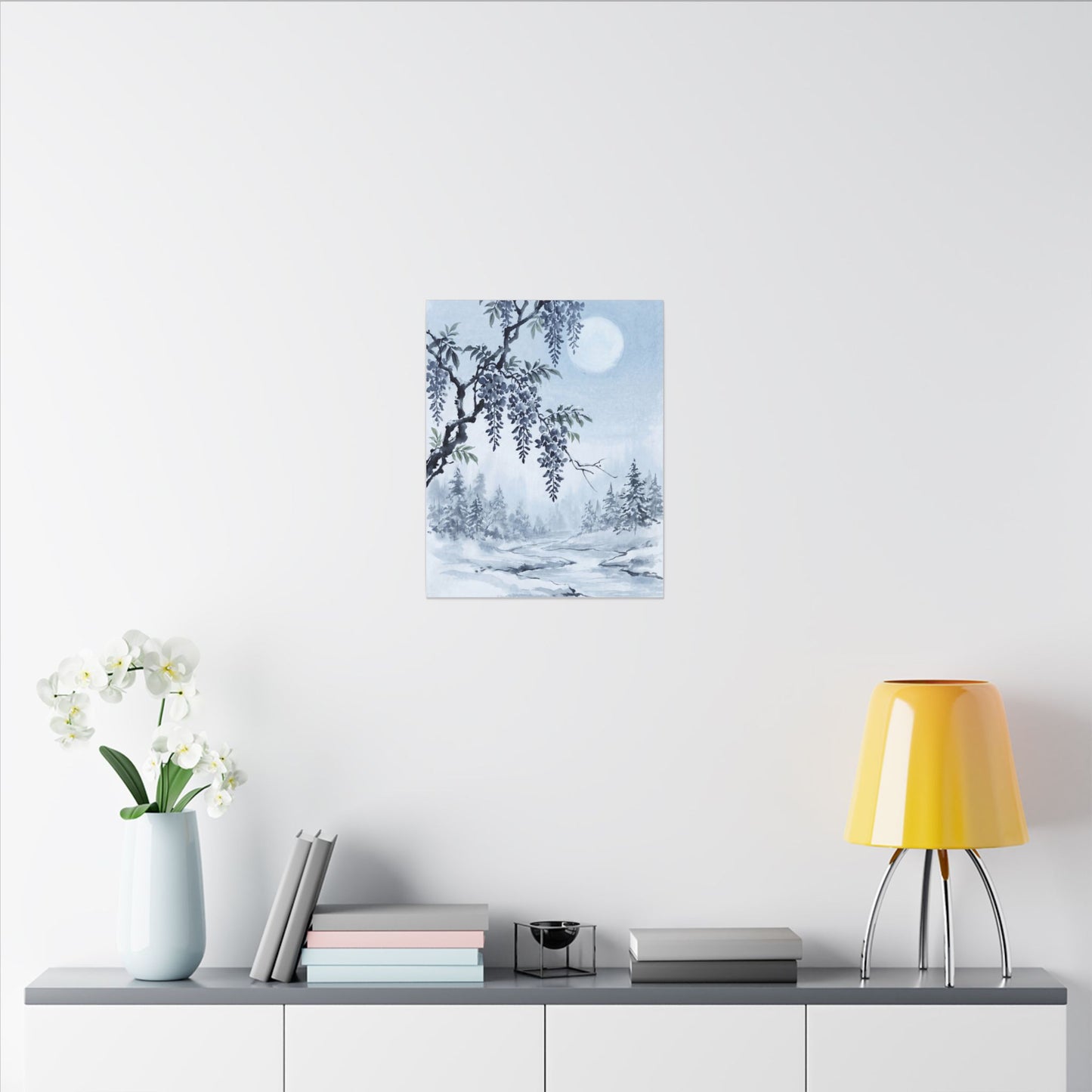 Seijaku Wisteria Canvas Art - Zen Sumi E