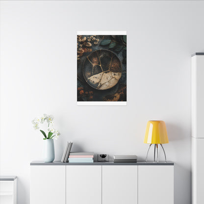 Kintsugi Rust Patina in Dawn | Gold Repair Canvas Art