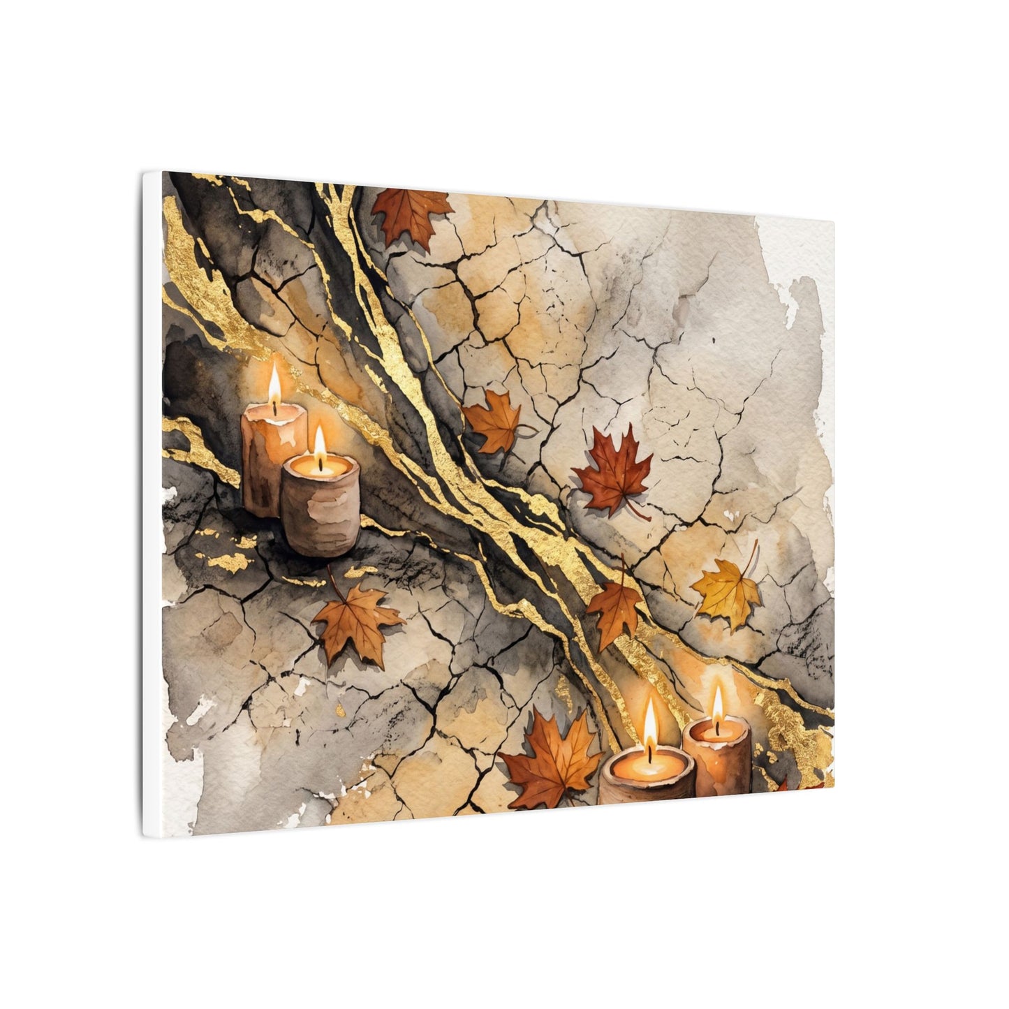 Cracked Earth Autumn Canvas Art | Japandi Warm Design