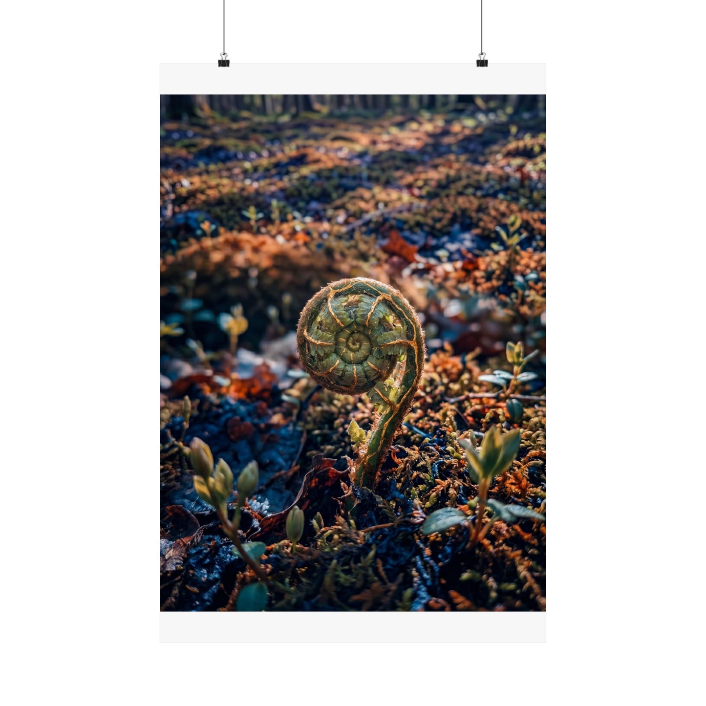 Dappled Fern Unfurling Wall Art Print - Kintsugi Seijaku
