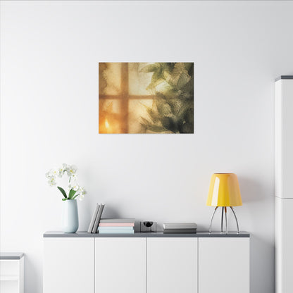 Cozy Shoji Screen Canvas Art - Watercolor Japandi