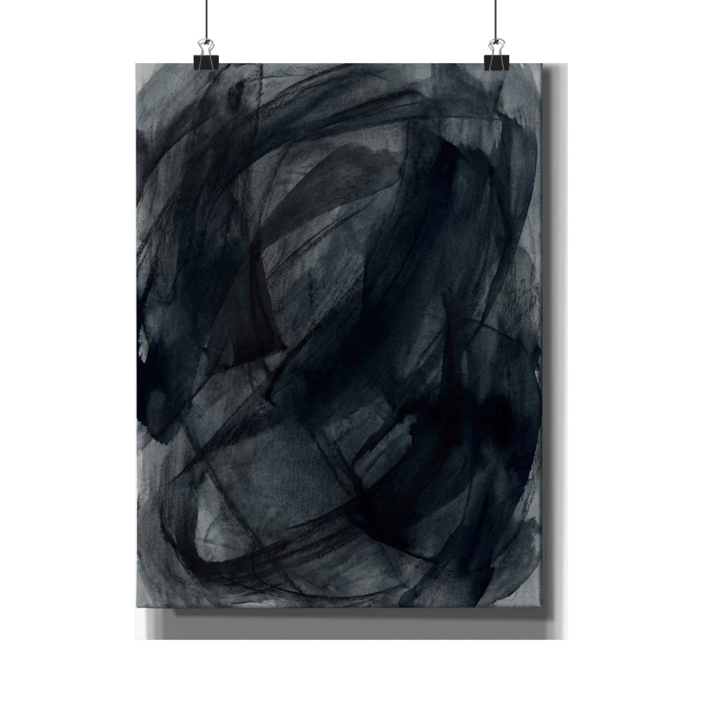Deep Tones Dark Japandi Charcoal Wall Art Print | Deep Tones Charcoal Ink Art Print