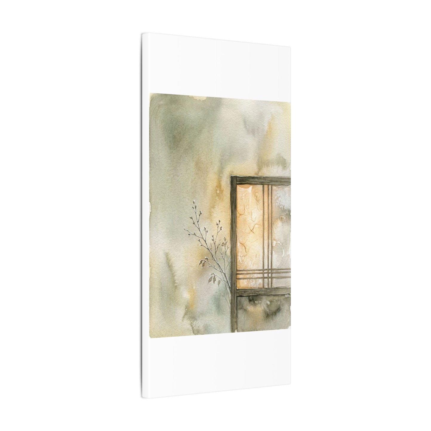 Ma Shoji Screen Canvas Art - Japandi Watercolor