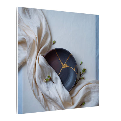 Ma Silk Drape Canvas Art - Kintsugi Gold Repair