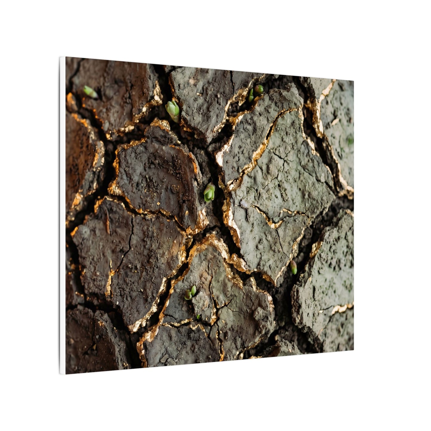 Earthy Cracked Earth Canvas Art - Japanese Pattern Japandi