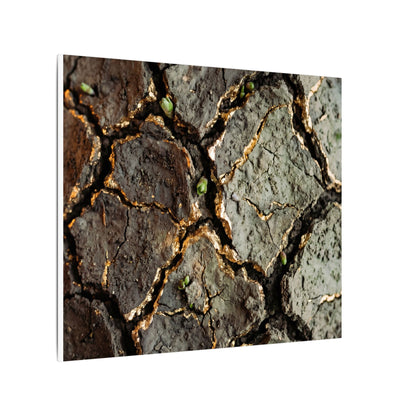 Earthy Cracked Earth Canvas Art - Japanese Pattern Japandi