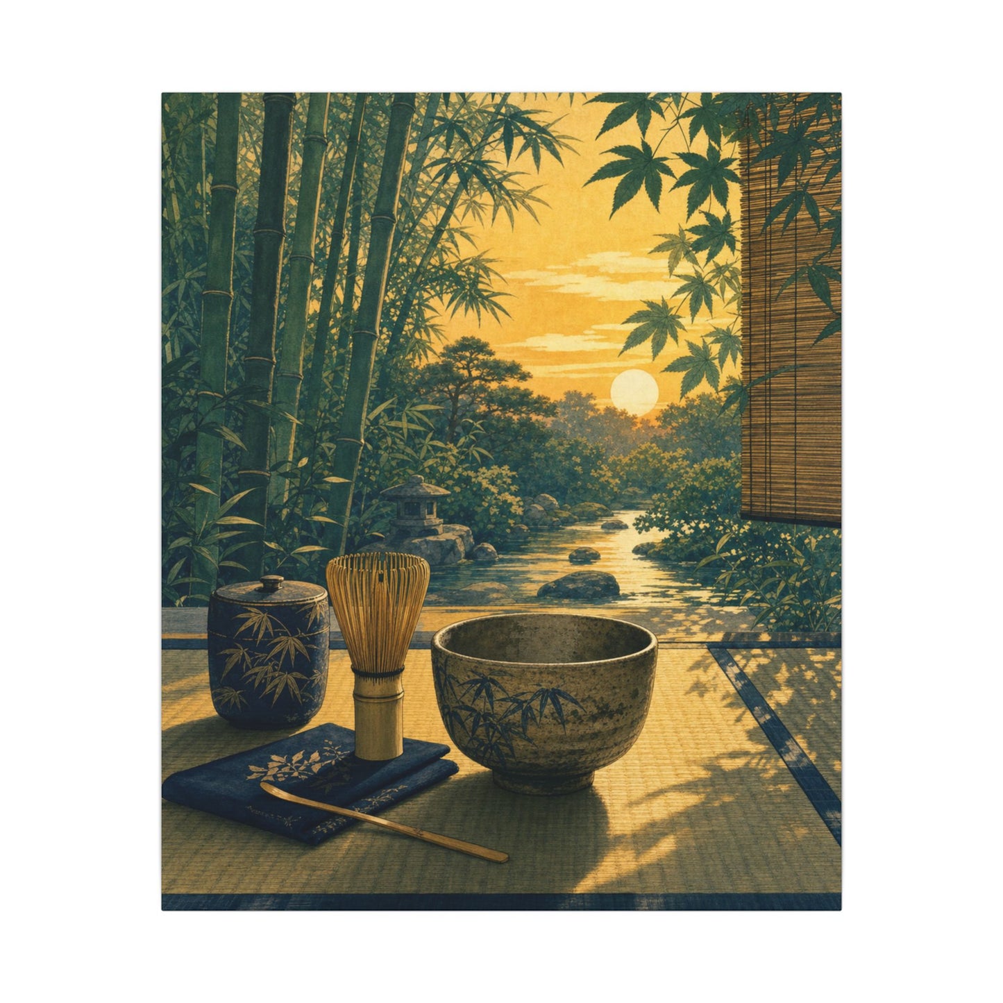 Ma Tea Ceremony Canvas Art - Zen Ukiyo E Inspired