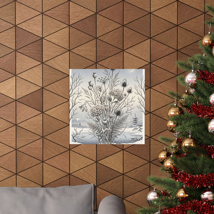 Zen Dried Flowers in Dawn | Ukiyo E Inspired Wall Art Print