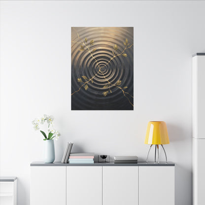 Kanso Water Ripple Canvas Art - Kintsugi Gold Vein