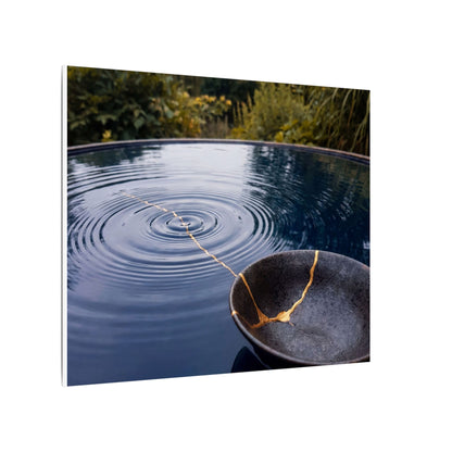 Kintsugi Water Ripple in Overcast | Broken Beauty Canvas Art