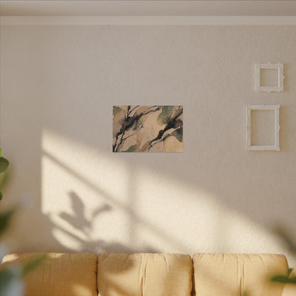 Japandi Shadow Play in Golden Hour | Watercolor Canvas Art
