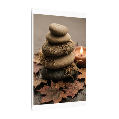River Stones Canvas Art | Autumn Japandi Texture Art