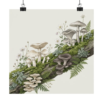 Dried Flowers Japanese Pattern Wall Art Print | Cozy Japandi Art Art Print